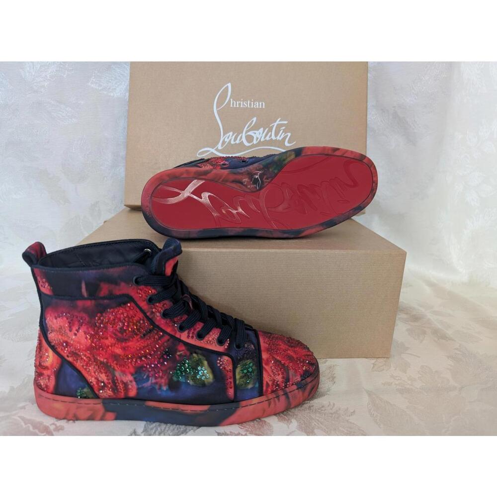 Christian Louboutin Louis Roses Men's High-Top Sneakers NEW Mens 41EU/8.5US